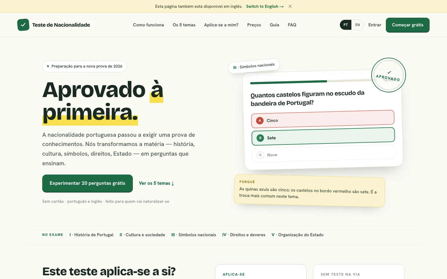 Teste Nacionalidade